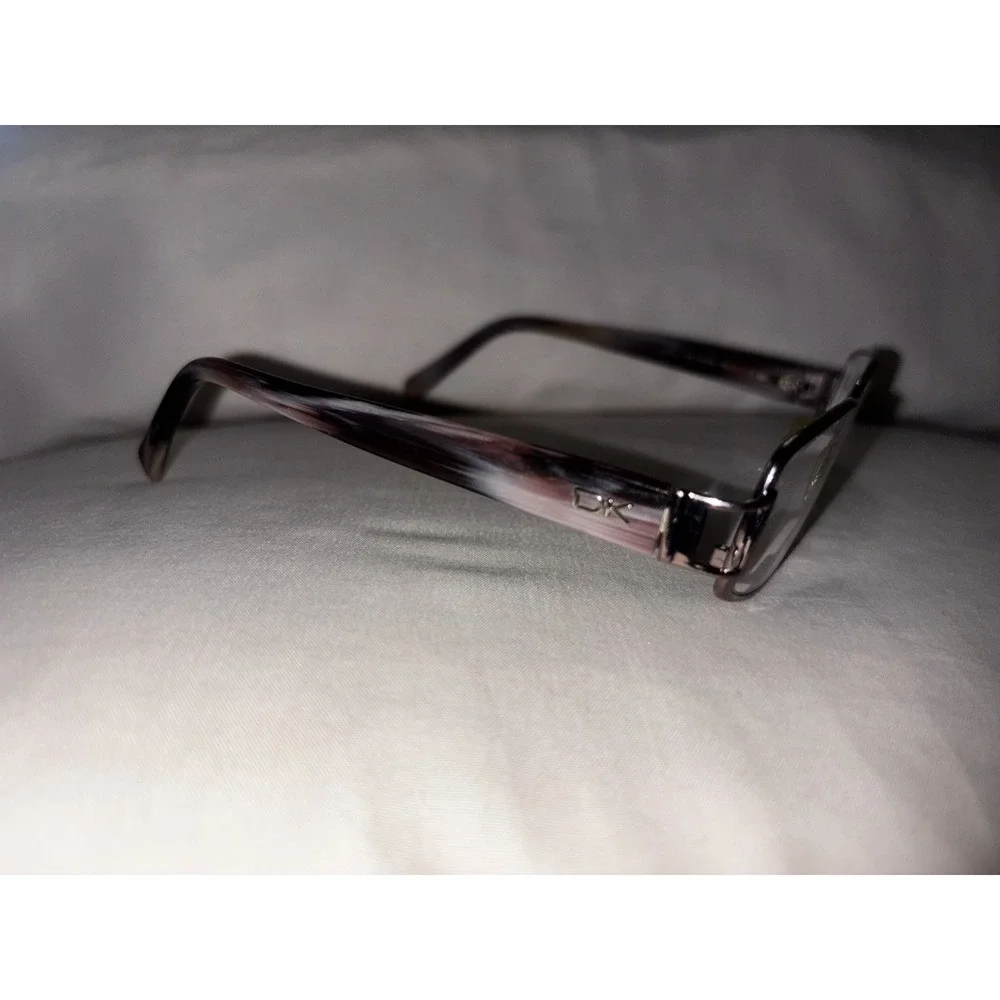 Donna Karen Silver Metal Rectangular Glasses Italy DK 3529 1035 51 16 130 Purple